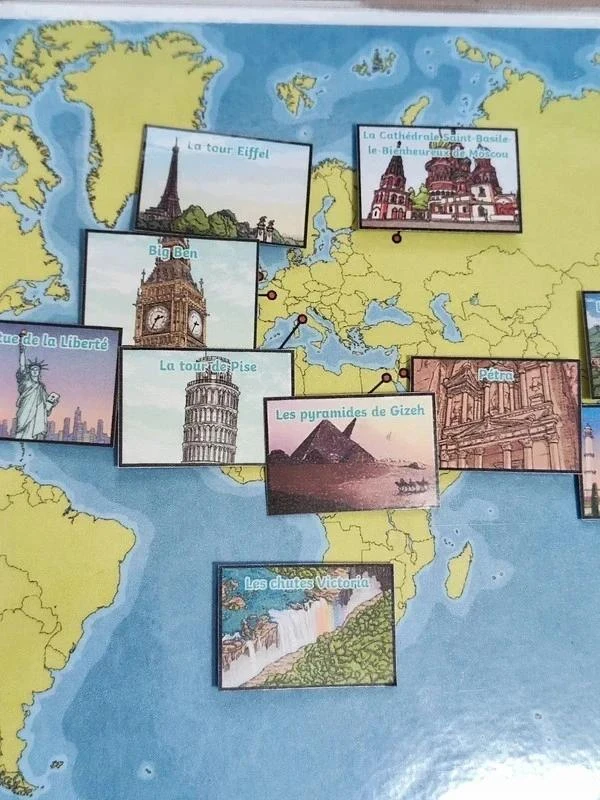 Wereldkaart en zijn monumenten met klittenband – photo 3